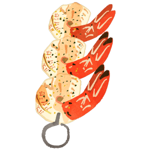 Three Shrimp Kabobs