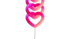 valentines four pink heart shapes stacked on each other 268