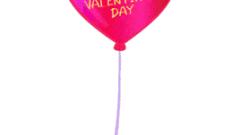 valentines red heart shaped balloon with happy valentines day text in center 268