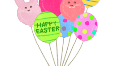 easter balloon set polka dots and rabbits 268