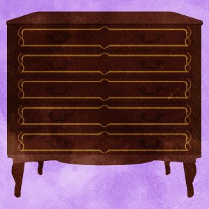 Furniture Dark Brown Antique Chest Drawer