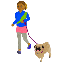 Lady Running With Pug H 