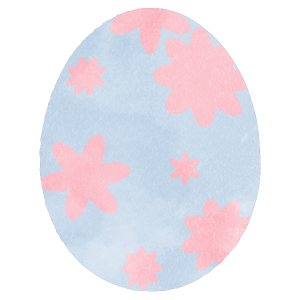 Set Of Colorful Flower Painted Easter Egg 12 Light Blue Flower Painted Easter Egg