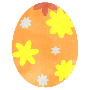 Set Of Colorful Flower Painted Easter Egg 13 Orange Flower Painted Easter Egg