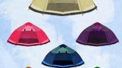set of colorful outdoor camping tents 268