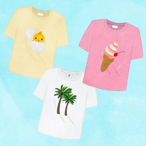 Set Of T Shirts With Illustrations