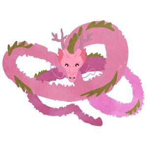Smiling Pink Dragon