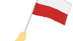a hand raising the national flag of poland 268