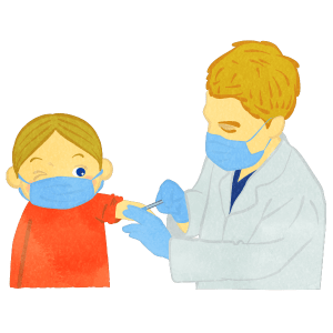 Child Getting A Shot In Hospital A
