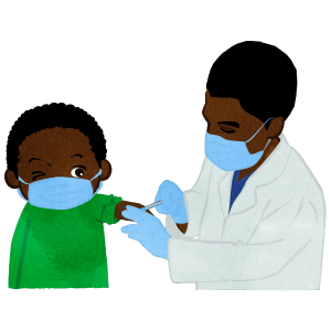 Child Getting A Shot In Hospital B