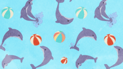 dolphin patterns light blue 268