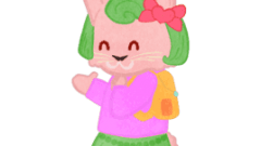 rabbit cosplay going to school in wacky wednesday and green wig 268