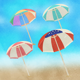 Set Of Beach Parasol 