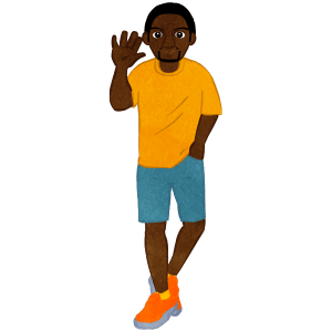 Young Man Whole Body T Shirt And Shorts B