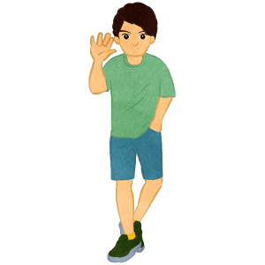 Young Man Whole Body T Shirt And Shorts C