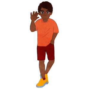 Young Man Whole Body T Shirt And Shorts D