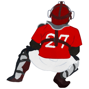 Baseball Catcher Back View01 B