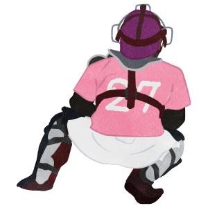 Baseball Catcher Back View01 H