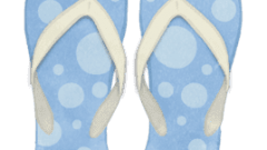 beach sandals with light blue polka dots 268