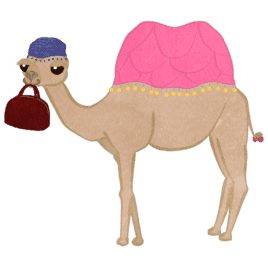 Camel Side View Full Fashionable With Bag And Shopping 