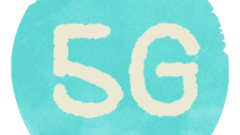 cellular 5G mark light blue and white 268