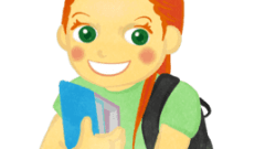 girl holding notebooks and backpack upper body 02 e 268