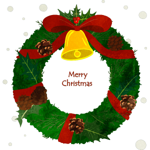 Christmas Wreath With Merry Christmas Text In The Middle 01