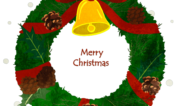 christmas wreath with merry christmas text in the middle 01
