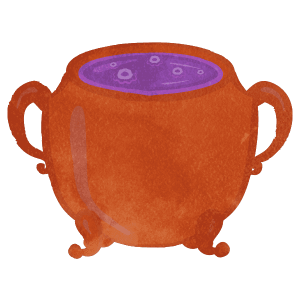 Halloween Orange Pot For Witches 01
