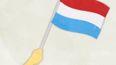 holding the national flag by hand 01 Luxembourg