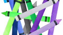 scattered crayons cool colors 268