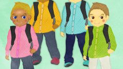 set of boy with a backpack efgh