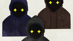 set of scary men with hoodie hard to see face
