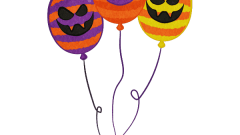 set of striped halloween decoration balloon 02