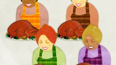 set of thanksgiving mom carrying the turkey efgh