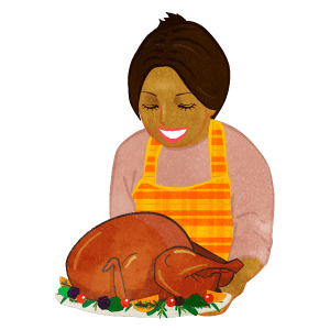 Thanksgiving Mom Carrying The Turkey F