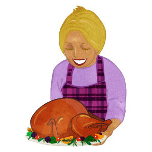 Thanksgiving Mom Carrying The Turkey H