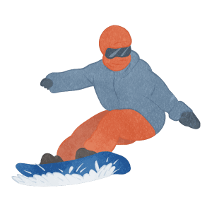 A Person Skiing On A Snowboard 13 A Person Skiing On A Snowboard With Orange And Dark Light Blue Wear