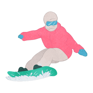 A Person Skiing On A Snowboard 14 A Person Skiing On A Snowboard With Pink And Light Blue Wear