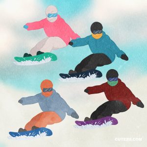 A Person Skiing On A Snowboard 15 Set Of A Person Skiing On A Snowboard