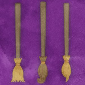 Set Of Halloween Witches Brooms