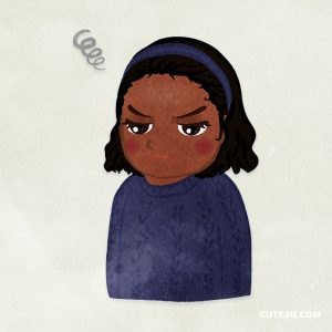 Angry Girl Wearing A Sweater And Armes Folded D