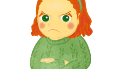 angry girl wearing a sweater and armes folded e