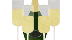 champagne set 01 champagne and four glasses of champagne