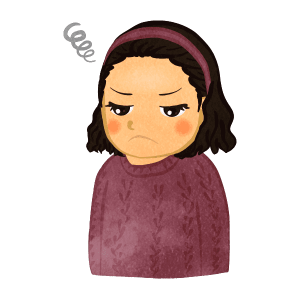 Cranky Girl In Sweater Upper Body C