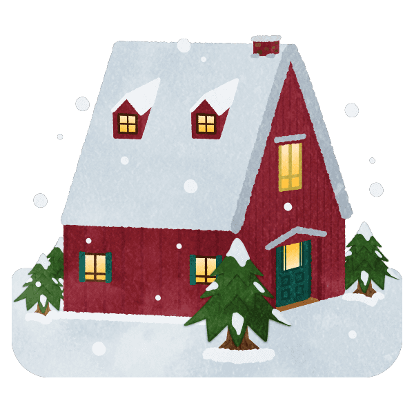 Cute Snow Covered Red House