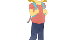 girl with a backpack front view 01 a