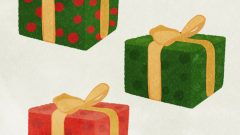 set of christmas xmas polka dot present boxes