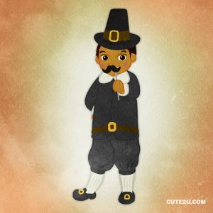 Thanksgiving Boy Dressed As A Pilgrim F