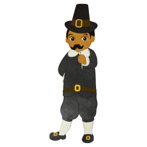 Thanksgiving Boy Dressed As A Pilgrim F